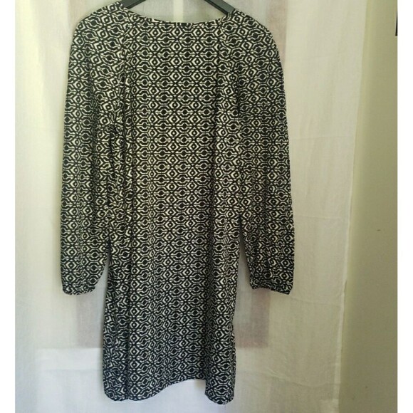 Rock & Roll Cowgirl Black White Geometric Long Sleeves Dress Southwestern Size L - Picture 5 of 10